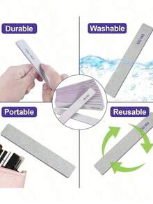 5件/1件 专业指甲锉，180/指甲锉，适用于天然指甲，双面可水洗细纹指甲锉，家用和沙龙均可使用。 - 彩色 - 查看 7