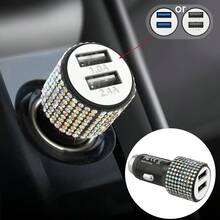 1pc Shiny Rhinestone Car Charger, Fast Charging USB Type-C Car Phone Charger, Diamond Adapter, Compatible With Phones, Dashcams, GPS And Other Devices, Ideal Gift For Men And Women On Holidays/Birthdays - Multicolor - View 65
