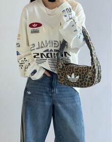 Adidas Originals Leopard 1.9L 经典 Logo 豹纹印花腋下包，男女通用单肩手提包 - 棕黑灰(豹紋) - 查看 3