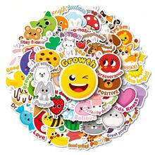 50 PCS Cute Cartoon Animal & Positive Phrase Stickers, Waterproof Vinyl Decals For Water Bottles, Laptops, Phone Cases, Journals, Scrapbooks, Skateboards, And Stationery, Motivational Quote Stickers With Adorable Animal Designs For Personalizing Daily Items, Decorative Stickers For Adults, Teens, And Students, Suitable For Office, School Scrapbook Supplies Funny Stickers Kindle - A - View 1
