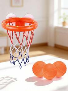 Aro de baloncesto para baño de niños - Aro de baloncesto mini para bañera, ventosa fuerte, juego de baloncesto de baño y juguete de baño divertido para niños pequeños, adecuado para niños de 4 a 8 años, aro de baloncesto con ventosa con 3 pelotas perforadas, gran regalo para Halloween, Pascua, Navidad y cumpleaños - Multicolor - Ver 2