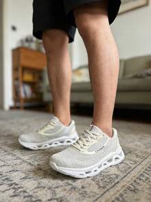 CANEMON Lightweight Breathable Comfortable Mesh Running Sneakers - White - View 2