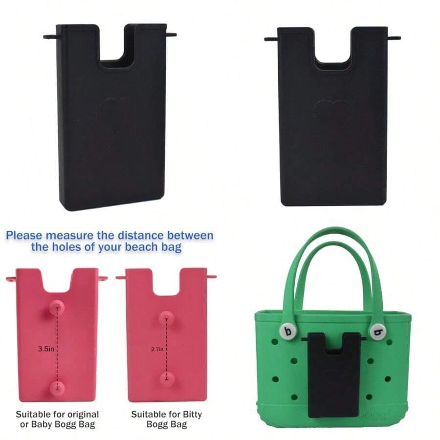 Dark Black Plastic Shell Case Phone Case Accessory Compatible With Bogg Bags Phone Case Holder Charm Accessory For Beach Bag Keep Your Phone Handy And Secure In Your Tote Bag 1 PC Birthday Gift - Black1 - View 1