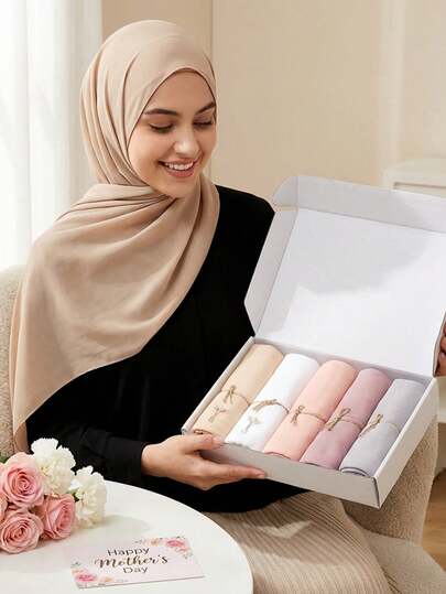 7pcs (5pcs Headband + 2pcs Scarf Clips) Fashion Women Scarf Set, Hijab Scarf Gift Set