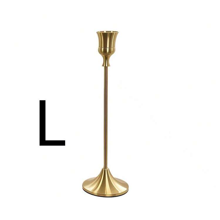 Bộ 3 chân nến, chân nến đơn cao bằng đồng thau mạ điện, dùng làm vật trang trí trung tâm, đạo cụ chụp ảnh bữa tối dưới ánh nến, trang trí đám cưới, kỷ niệm, sinh nhật, hẹn hò, trang trí phòng ăn, phòng khách, trang trí Halloween, Giáng sinh, Năm mới (Không bao gồm nến) - Loại A - Xem 14