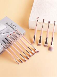 ronshadow 12Pcs Makeup Brushes Set Foundation Concealer Eyeshadow Eyebrow Brush Beauty Cosmetic Tools - Multicolor - View 7