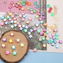 100pcs Acrylic Five-Pointed Star Mosaic DIY Materials, Suitable For DIY Handmade Necklace Pendant Jewelry - Multicolor - View 3