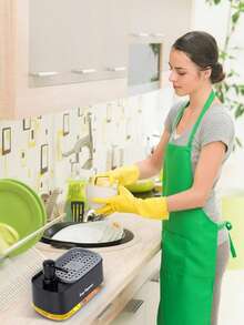 厨房皂液器套装，包含洗手液和洗洁精，水槽收纳架（带海绵架、抹布架、沥水架和刷架），可重复灌装的瓶子，适用于厨房和浴室，实用厨房工具，浴室皂液器套装，厨房配件，浴室配件，现代家居装饰，理想的节日礼物，返校用品 - 彩色 - 查看 5