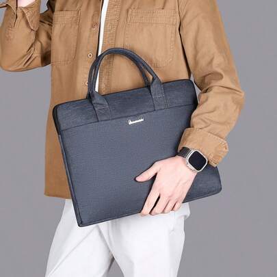 حقيبة رجالية للأعمال، لون أحادي كاجوال