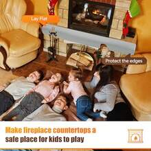 BALAPET - Chimenea gruesa de espuma viscoelástica a prueba de bebé 182 x 35 cm funda suave para chimenea a prueba de bebé protectores de chimenea de terciopelo para niños protector de borde gris - Gris - Ver 6