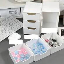 Organizador de moda de 3 capas - Perfecto para almacenar artículos de oficina, joyas y cosméticos - Divisiones de plástico ligero, accesorio de escritorio portátil y conveniente, joyero - Multicolor - Ver 2