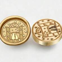 1 đầu đóng dấu bằng đồng thau (không bao gồm cán), các họa tiết bao gồm hình trái tim, động vật (mèo, ngựa, chó, ong, côn trùng), sao, trăng, thích hợp để đóng dấu lên thiệp mời cưới, phong bì và bao bì quà tặng. - mảnh đơn - Xem 32