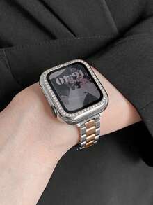 Bộ sản phẩm 2 món này bao gồm 1 dây đeo đồng hồ kim loại màu bạc mỏng 14mm thời trang và 1 miếng bảo vệ dây đeo đính kim cương. Đây là bộ dây đeo đồng hồ bảo vệ kép với chức năng chống sốc, chống trầy xước và chống bụi, phù hợp với Ultra 3/2/1, SE, S10/S9/S8/S7/S6/S5/S4/S3/S2/S1 Series. - Nhiều màu - Xem 7