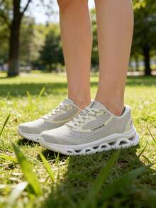 CANEMON Lightweight Breathable Comfortable Mesh Running Sneakers - White - View 3