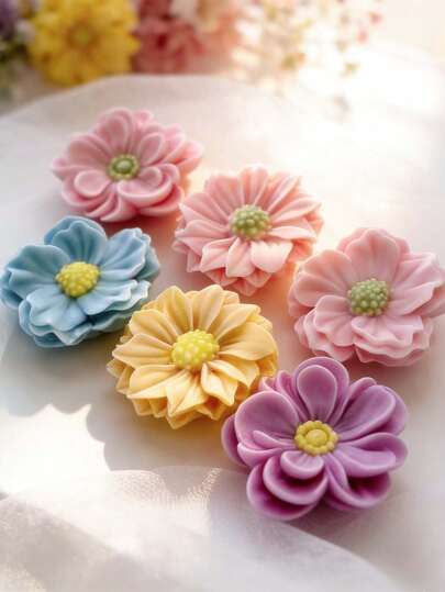 3D Flower Shaped Silicone Mold For Candles, Soap, And Resin Crafts - Featuring Peony, Chamomile, Camellia, And Buttercup Flower Designs, Perfect For Home Decoration, Holiday Gifts, Party Supplies, And Home Decor