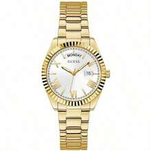 Guess Women's Quartz Watch, Quartz Movement, Stainless Steel Strap, Stainless Steel Case, Suitable For Daily Wear, Parties And Other Occasions - GW0308L2 - White and Gold Strap - View 1