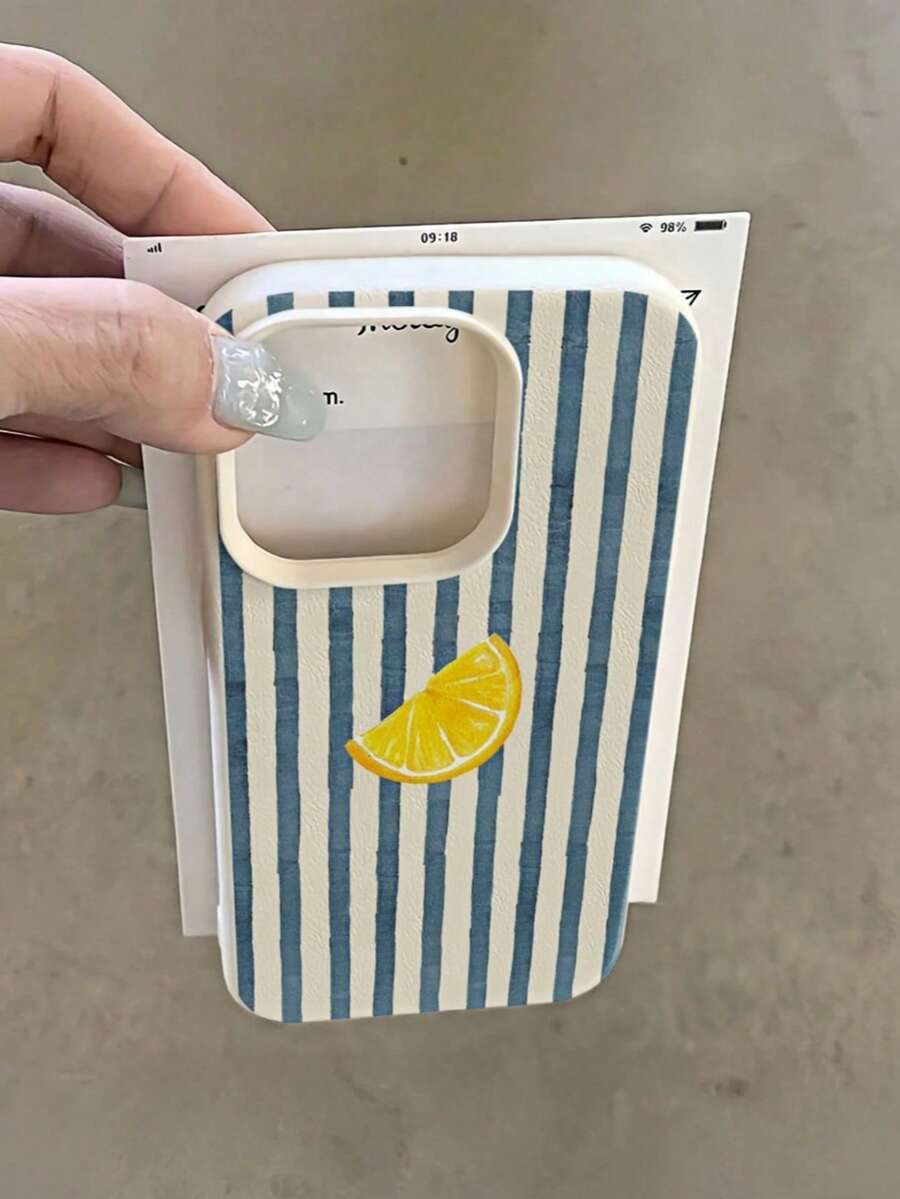 1 chiếc ốp lưng điện thoại TPU chống rơi, màu xanh hải quân sọc chanh, thiết kế thẩm mỹ, bề mặt mờ nhám, bảo vệ toàn diện, tương thích với Apple 11/12/13/14/15/16/17 Pro Max/Plus/7/8/XR, A55/54/53/52/51, S25/24/23/22/21 Series - Nhiều màu - Xem 1