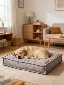 1pc Rectangular Waterproof Dog Crate Mat Bed, Reversible, With Removable Washable Cover And Waterproof Lining, Suitable For Cat And Dog Crate Beds, Joint Relief Dog Bed - Multicolor - View 1