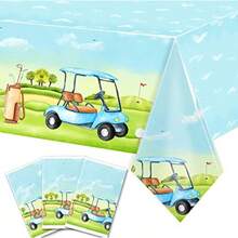 HAKOTI - Mantel de fiesta de golf rectangular desechable de plástico color azul para eventos deportivos decoración de fiesta de cumpleaños paquete de 3 - Golf - Ver 8