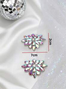 2 chiếc phụ kiện trang trí giày có thể tháo rời, đính đá, thủy tinh, kim loại màu trắng, vàng, đen, hình hoa, tam giác, ngôi sao, thời trang, thanh lịch dành cho giày cao gót, giày bít mũi, giày công sở nữ. - Nhiều màu - Xem 7