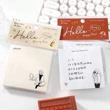 100张“你好，都市女孩”系列便签本，不粘性，4种颜色可选，便携式学生文具，适用于学校、办公室、冰箱等场所，可用于手写笔记，色彩鲜艳，插图可爱。 - 均碼 - 查看 9