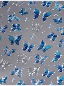 1 pieza Pegatinas de arte de uñas 5D Fragmento Concha colorida Mariposa de luz de alta calidad Pegatinas de uñas Diseño de arte de uñas de primavera Decoración de manicura Suministros para uñas - Multicolor-4 - Ver 2
