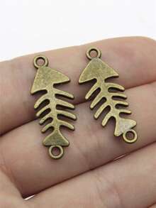 10 Stück 31x12mm Fischgräten-Verbindungselemente als Charms für DIY Armband, Halskette, Schmuckherstellung, Handwerkskunst - Fischgrätenverbinder - Übersicht 6