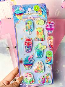 Bộ sticker lắc 3D chủ đề món tráng miệng đầy màu sắc, hình dán nhựa dẻo dễ thương đính kim sa để trang trí sổ tay, laptop, đồ dùng văn phòng phẩm dễ thương dành cho những người yêu thích thẩm mỹ. Trang trí nhà cửa, trang trí tiệc tùng, quà tặng sinh nhật, nhiều lựa chọn quà tặng lễ hội, thời trang. - Nhiều màu - Xem 9