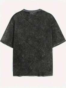 Men's Vintage Cotton Lightweight Breathable Casual Sports Washed Minimalist Short Sleeve-Shirt P4AA - 黑色 - 查看 2