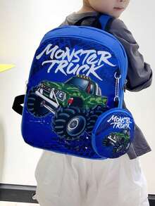 Cute Cartoon Children Backpack, Kindergarten Boys Girls Daypack, Small Kids School Bag - Blue - View 7