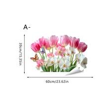 1/4 Set Blumen Fensteraufkleber, leuchtende Sonnenblume, Tulpe und bunte Schmetterling Dekoraufkleber, statisch haftende, abnehmbare Anti-Kollisions Glasaufkleber, geeignet für Wohnzimmer, Küche, Heimdekoration - Blumen - Übersicht 17