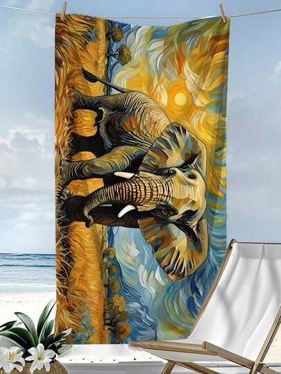 Khăn tắm biển [Siêu mềm, nhanh khô 250gsm] | Kích thước tùy chọn 70*140cm/90*180cm | Họa tiết hoa hướng dương, thảo nguyên, voi | Khăn tắm biển di động thấm hút cao, trang trí phòng tắm, khăn tắm biển | Thích hợp cho bãi biển mùa hè, bơi lội, du lịch, cắm trại, tập thể dục