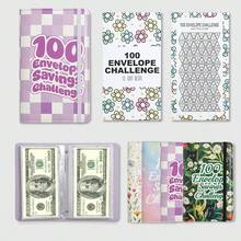 1pc Of Strap-Bound Savings Book, Includes A 100-Day Cardstock Sheet, 100-Day Money-Saving Challenge Notebook With Budget Envelopes And Savings Cards - Weekly Budget Planner, Suitable For Undated System, New Year Savings Goal Planning - Multicolor - View 13