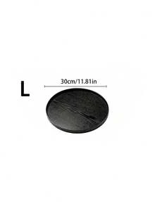 1 khay hình chữ nhật/hình tròn bằng gỗ màu đen để sử dụng tại nhà phục vụ món tráng miệng, cà phê, trà, trái cây, Sushi, bít tết, bánh mì, đồ ăn nhẹ; Kết cấu rõ ràng để trưng bày kính - đen - Xem 18