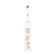 1PC Rotating Electric Toothbrush With 4 Brush Heads, Contains 2 AAA Batteries, Smart Clean Battery Powered Electric Toothbrush, Soft, A Variety Of Patterns - White - View 3