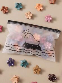 20pcs Muted Polka Dot Flower Mini Hair Clips, Bohemian Princess Style Bangs Clips, Front Hair Clips For Women - Multicolor - View 2