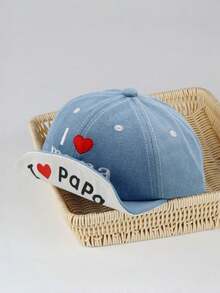 薄款春季儿童牛仔帽，“爱妈妈”可折叠帽檐棒球帽 - 1PC - 查看 4