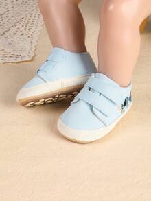 1双可爱卡通扁平设计婴幼儿男女童运动鞋，适合春秋季穿着 - 淺藍色 - 查看 4