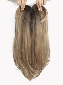 Hair Toppers For Hair Loss 18inch Hair Pieces For Women 6.5X6.5 Inch Hair Topper Adding Extra Hair Volume, Chocolate Brown Straight Hair Toppers For Women - Light Brown - 查看 3