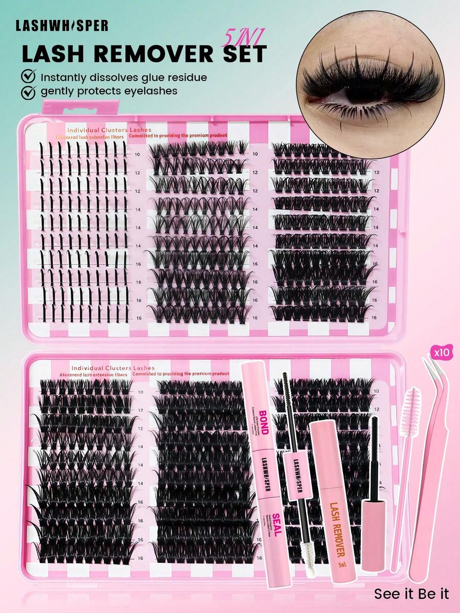 Wispy Manga Individual Lashes, DIY Lash Extension, Natural Volume False Eyelashes DIY Spiky Lash Clusters, Wispy Manga Style Individual Lashes, D Curl Natural Volume False Eyelashes For DIY Lash Extension