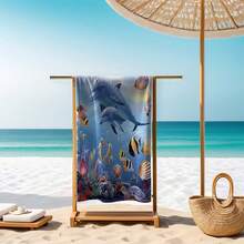 1条海洋动物印花速干沙滩巾，柔软舒适，男女通用，是沙滩必备佳品。 - A - 查看 13