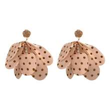 1 Pair Floral Polka Dot Dangle Earrings, Fashionable Versatile Dot Earrings, Elegant Earrings - Pink - View 4