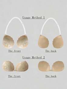 3 件蕾丝隐形聚拢粘性文胸，透明肩带随机发货。 - 彩色 - 查看 6