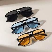 Women's Square Multi-Color Rivet Decor Combination Fashion Eyeglasses, Suitable For Outdoor Activities, Women's Beach Accessories, Summer Beach Vacation, Outdoor, Travel Eyeglass Frames - Multicolor - View 1