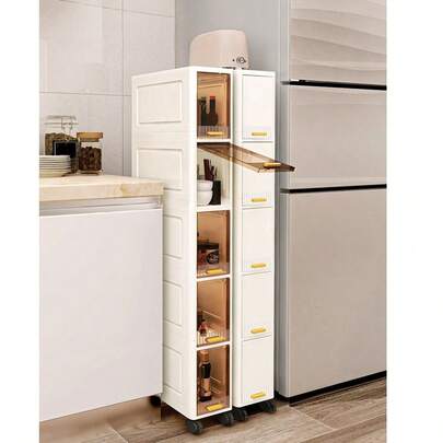 Tủ đựng đồ khe hở lớn - Kệ đựng đồ khe hở nhà bếp - Tủ đựng đồ nhiều tầng có nắp lật trong phòng tắm - Tủ đựng đồ ăn nhẹ phòng khách