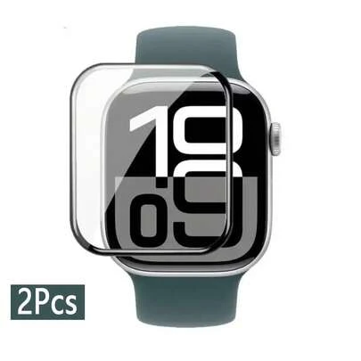 OUKNOEO 2 piezas de película protectora de pantalla transparente de cobertura completa para Apple Watch Ultra 3/SE/S11/S10/S9/S8/S7/S6/S5/S4/S3/S2/S1 38/40/41/42/44/45/49/46mm, reparación automática de burbujas en 24 horas, alta definición antihuellas, fácil de aplicar