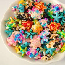 70 piezas de colgante con cuentas de tortuga y estrella de mar, cuentas DIY, adecuadas para hacer joyas y manualidades. - Con cuentas - Ver 2