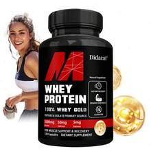 Whey Protein Capsules - With Protein, Calcium, Potassium, Sodium, Iron - Support Energy Levels Health - 120 Capsules - 1瓶 - 查看 1