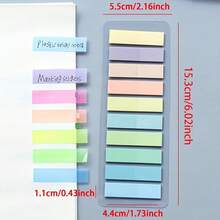 600/1000pcs Color Coded Sticky Notes, Transparent Self-Adhesive Memo, 28 Mixed Colors, Suitable For Back To School Gifts And Office Supplies - Multicolor - View 4