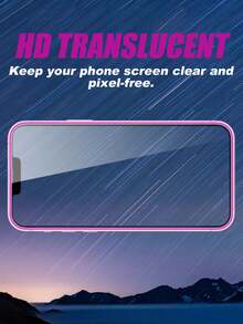 Tempered Glass Screen Protector 2pcs Glow-In-The-Dark Purple Framed High-Definition Tempered Glass Screen Protector, 4K Clear Display, Anti-Scratch, Anti-Fingerprint, Compatible With Apple 11/12/13/14/15 Pro Max/16 Plus/16 Pro/16 Pro Max/16e/17/17 Air/17 Pro/17 Pro Max Spring Gift - Purple - View 8